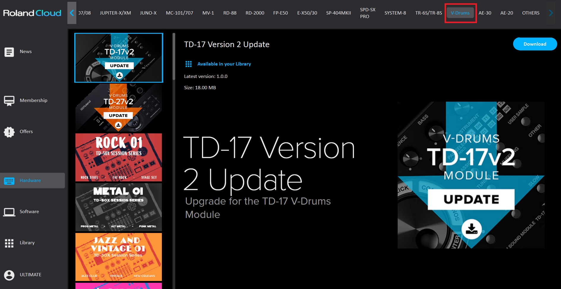 TD-17: Detailed Version 2.0 update information and instructions 