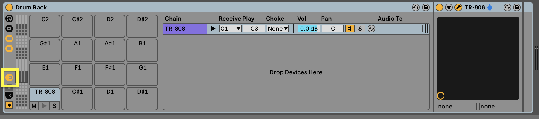 Ableton Live Drum Rack_input/output section