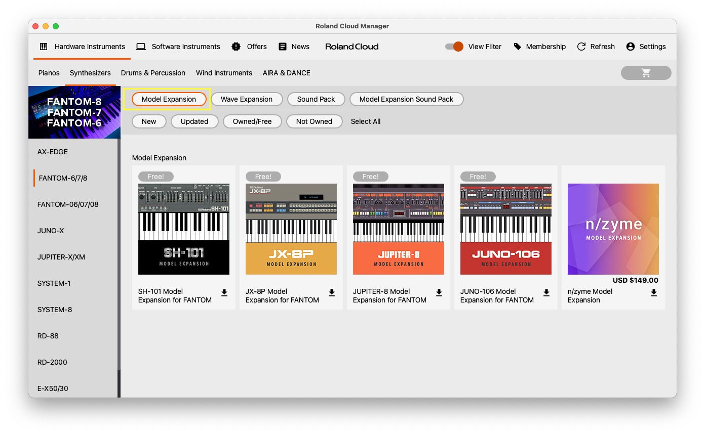 n/zyme: How to download the n/zyme Model Expansion – Roland