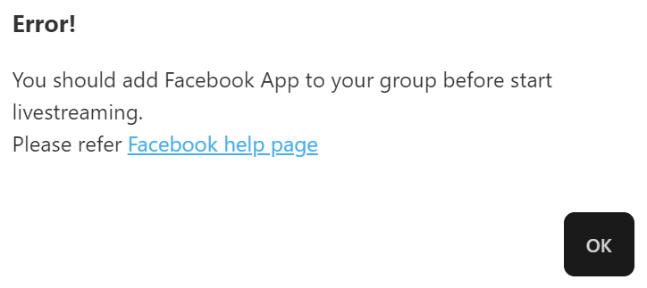 FB Live Error
