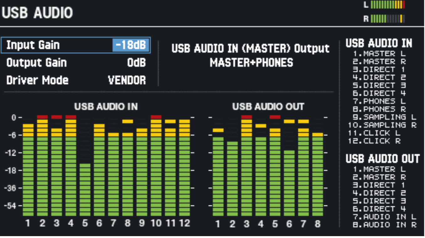 SPD-SX PRO: Setup for sending/receiving audio and/or MIDI via USB 