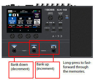 GX-10: How to change banks with pedal switches – Roland Corporation