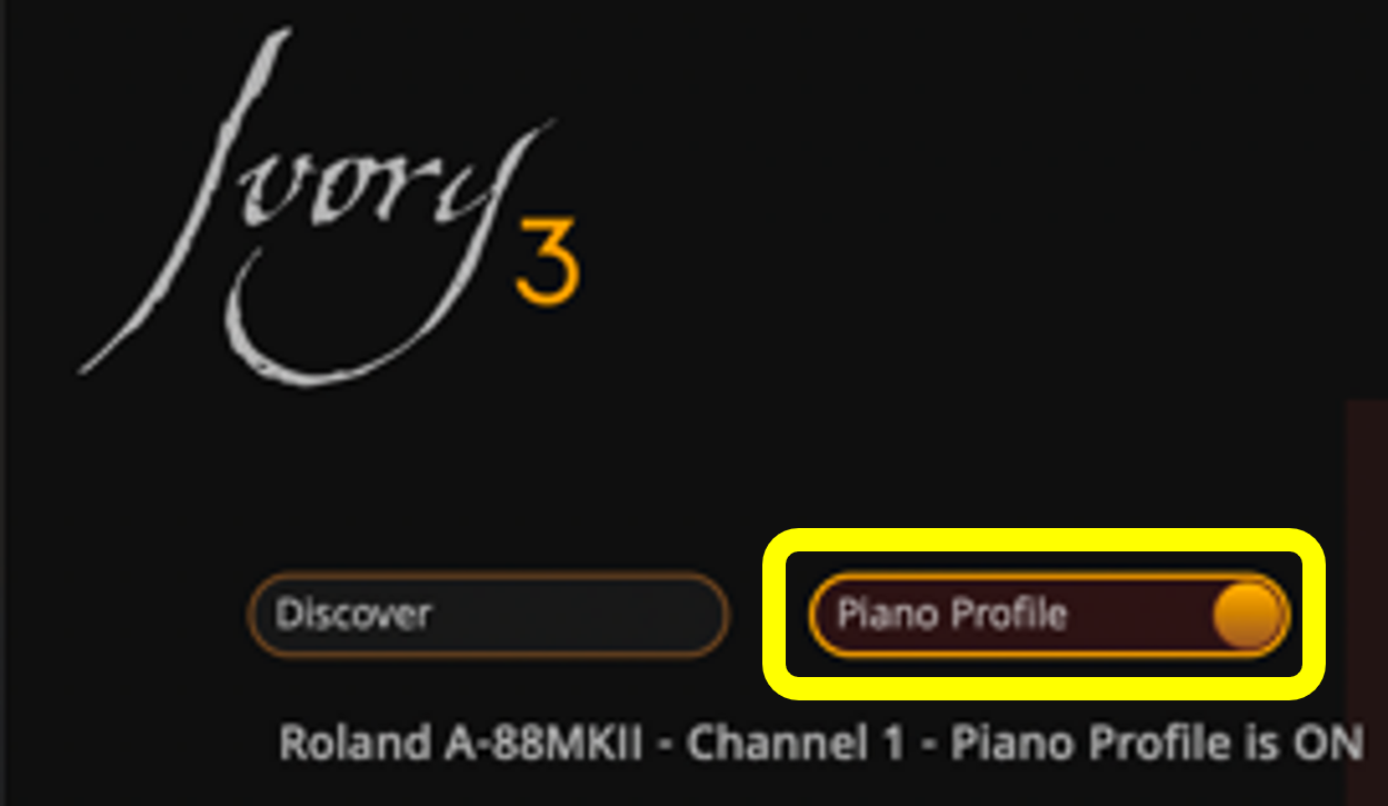 3 
Roland A.88MKll • Channel • Piano Profile is ON 