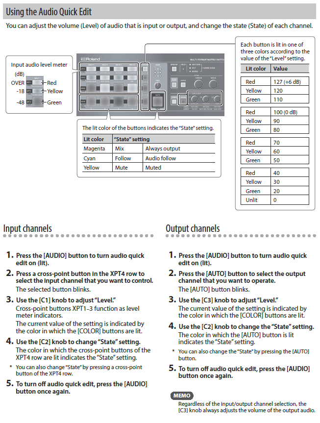 XS-1HD: Quickstart Guide – Roland Corporation