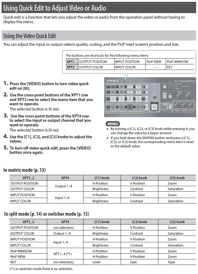 XS-1HD: Quickstart Guide – Roland Corporation
